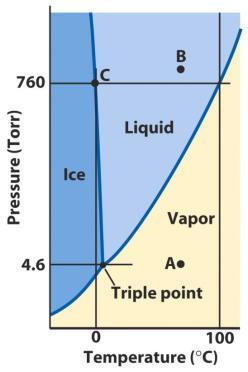 DIAGRAMMA DI STATO DI H 2 O Curve limite solido-liquido (NB pendenza negativa) e liquido-vapore (= curva della tensione di vapore) 29 DIAGRAMMA DI STATO di H 2 O La