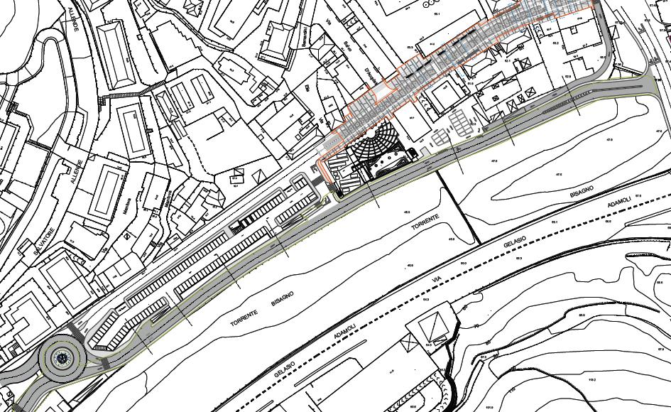 3 L intervento prevede la realizzazione di un asse viario in sponda destra del Torrente Bisagno, lungo circa 430 m composto da 2 corsie con relativi marciapiedi, che si conclude con un