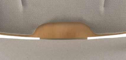 VERSIONE LIGHT CLASSIC Seduta in TESSUTO GRIGIO LEGNO SCURO (standard) INSERTI disponibili Supporto dello schienale