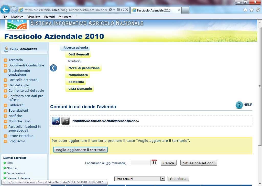 1. TRASFERIMENTO CONDUZIONE Trasferimento con cedente presente sul fascicolo.