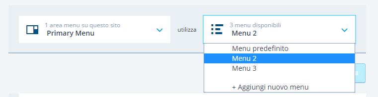 Una volta creato un menù si possono aggiungere nuove voci mediante il pulsantino di destra +. Le varie voci possono essere inserite sopra, sotto oppure come figlie rispetto al menù corrente.