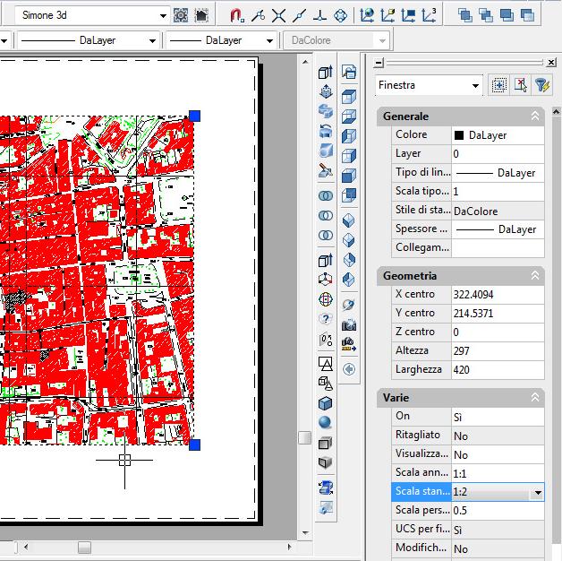 7 L area layout e la scala di stampa: note.