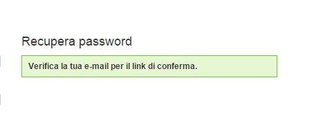 email nella sezione Recupera Password 3.