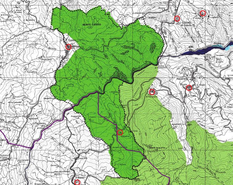 II. BENE E CONTESTO PAESAGGISTICO OVINCIA INTERAZIONE CON PIANIFICAZIONE E TUTELE 5 di 5 cassio chiastre PIANO TERRITORIALE PAESAGGISTICO REGIONALE PIANO TERRITORIALE di COORDINAMENTO OVINCIALE