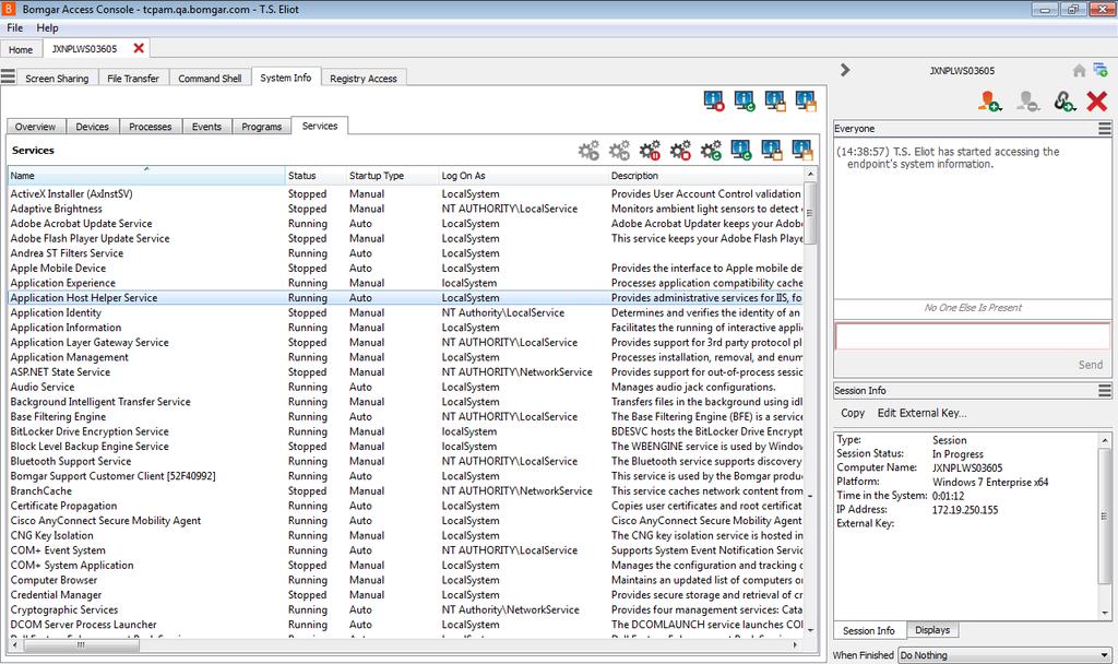 Gli utenti con le autorizzazioni adeguate possono inoltre arrestare i processi, avviare, interrompere, mettere in pausa, riprendere e riavviare i servizi e disinstallare i programmi.