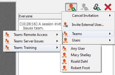 Condividere una sessione con altri utenti Invitare un altro utente a partecipare a una sessione facendo clic su Condividi negli strumenti di sessione.