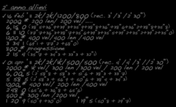 2 anno allievi 16 feb 11 2k/2k/1200/800 (rec. 3 /3 /2 30 ) 2000 * 200 len/ 200 vel/.