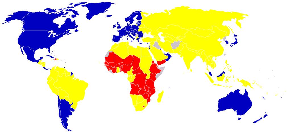 Sviluppo umano Mappa dell'indice di sviluppo umano (PIL procapite, alfabetizzazione,