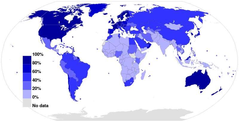 FENOMENI: utilizzatori Internet (2012, in % della