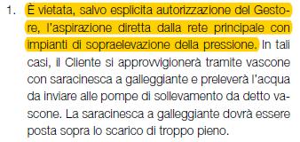 La pompa o le pompe devono essere riservate unicamente alla protezione antincendio.