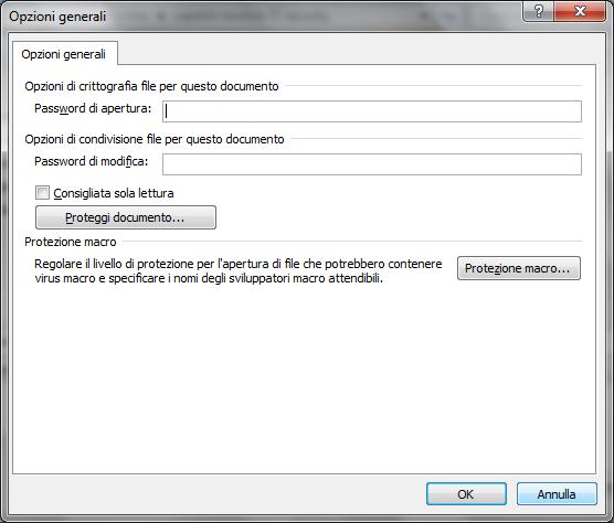 proteggere un documento