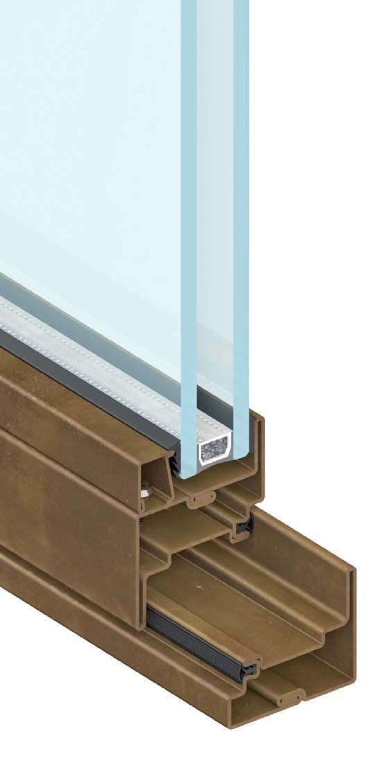 in acciaio sicurezza e anti fuoco facciate e rivestimenti a taglio termico fermavetro camera per alloggiamento vetri fino a 40 mm di spessore