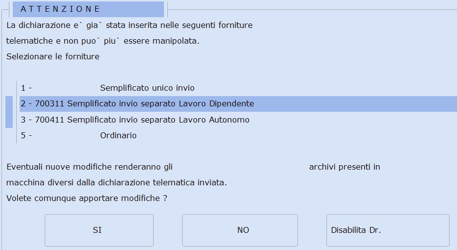 Accedendo nuovamente nella Gestione Dati