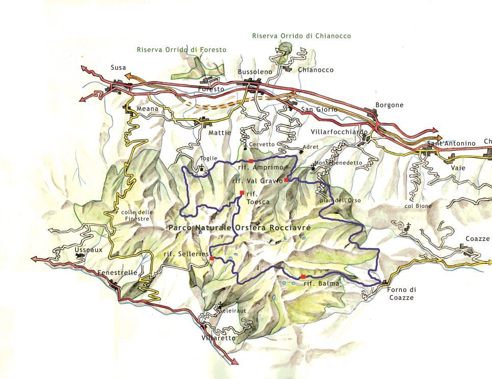 Il Parco naturale Orsiera Rocciavrè si trova in Italia, nella regione nord occidentale del Piemonte, e si estende nelle Alpi Cozie Settentrionali, su