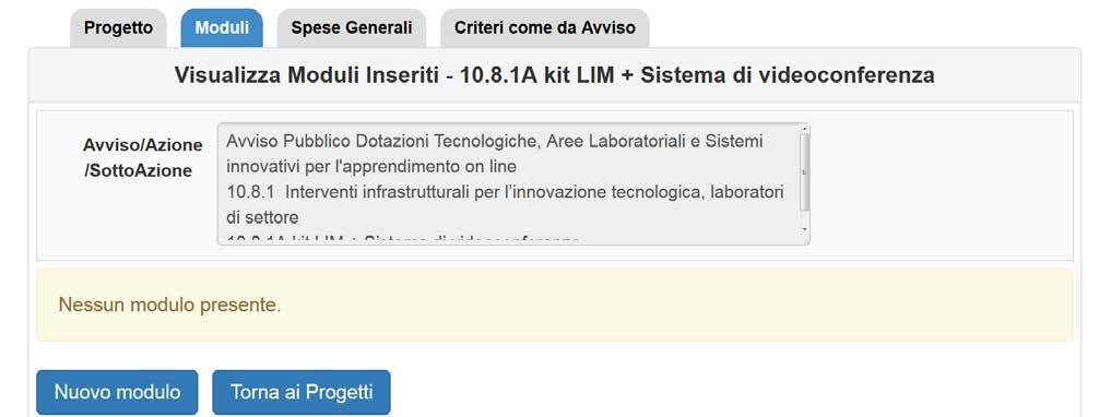 Una volta inserite le informazioni richieste in questa sotto-sezione, è necessario cliccare sul tasto Salva affinché il sistema memorizzi i dati inseriti.