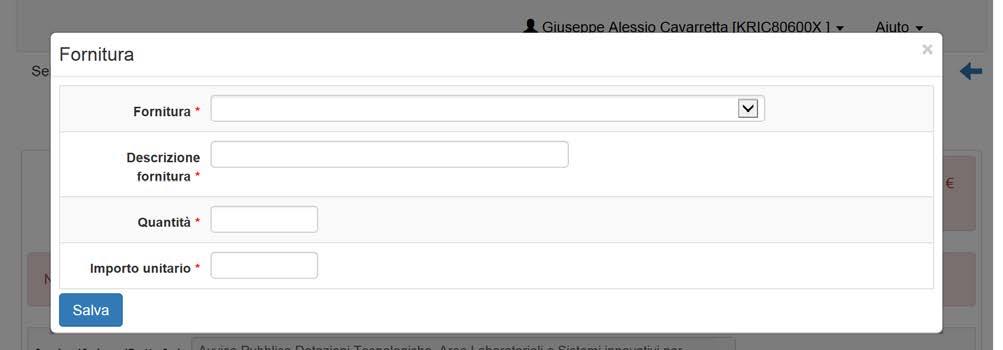 Si sottolinea che, in questa fase, è molto importante inserire con attenzione sia i dati relativi alla quantità sia quelli relativi all importo unitario, al fine di