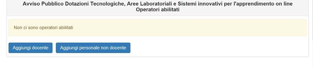 Per eseguire questa operazione, il DS / DSGA accede alla sezione del Sistema GPU chiamata Gestione abilitazioni e clicca sull icona Operatori abilitati alla compilazione in corrispondenza dell Avviso