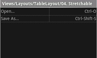 Sviluppo mobile - Android - Interfaccia utente TableLayout: gli elementi sono disposti come in una tabella, ogni elemento va inserito in