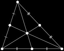 Le mediane di ogni triangolo sono tre e passano tutte per lo stesso punto detto baricentro