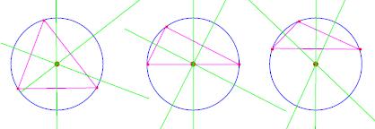 Assi dei lati di un triangolo Ogni triangolo ha 3 assi ognuna delle quali passa per un punto detto circocentro del triangolo.