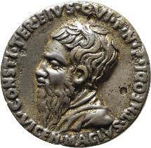 1259. medaglie ITAlIANE. FEDERICO I BARBAROSSA. Fusione in bronzo del XVI secolo. Rara. Diametro: 49 mm. Al rovescio: ECCO. LA.