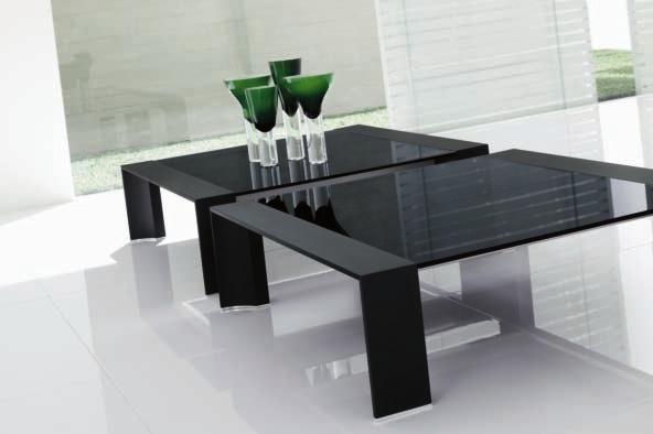 vetro temperato verniciato nero Square coffee table_art.