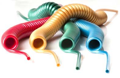 Spirals in polyurethane with excellent elasticity. Thanks to the restricted tolerances of the tube used to produce the spirals, this product is suitable to use with push-in fittings.
