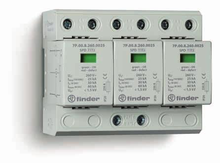 SRI SRI SPD Tipo 1+2 ad alta capacità di scarica e senza corrente susseguente - Applicazioni trifase (230/400 V AC) SPD adatti per sistemi a bassa tensione per la protezione da sovratensioni causate