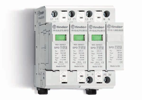 SRI SRI SPD tipo 1+2 ad alte prestazioni con basso valore di U p - Applicazioni trifase SPD adatti per sistemi 230/400 V AC per la protezione da sovratensioni causate da scariche dirette o indirette