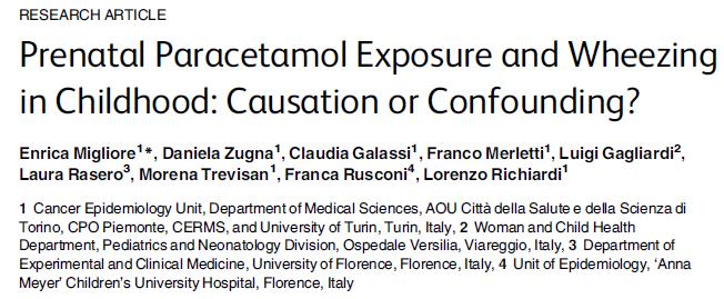 pregnancy infezioni and infant infezioni wheezing (ASI) can be mainly, if not completely explained by confounding