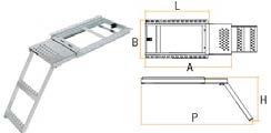 .SCALETTA ESTRAIBILE ZINCATA CON PEDANA N GRADINI PESO P mm H mm B mm L mm 1 6,45Kg 754 322 392 G1004.06 2 8,75Kg 1105 460 562 G1004.