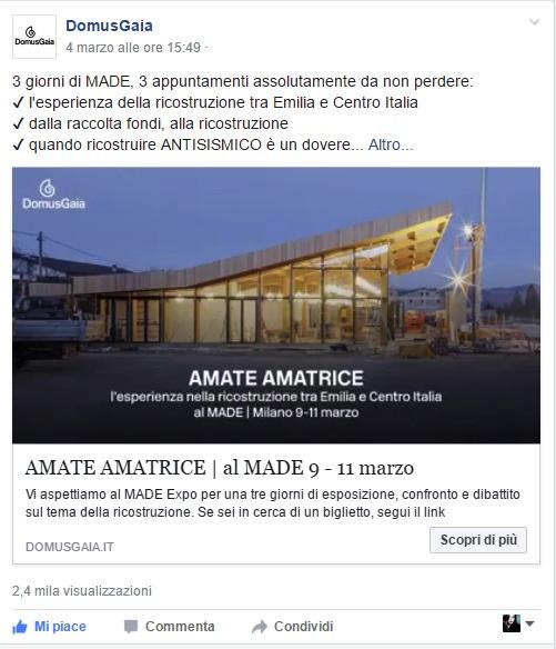 Perché DomusGaia usa Facebook?