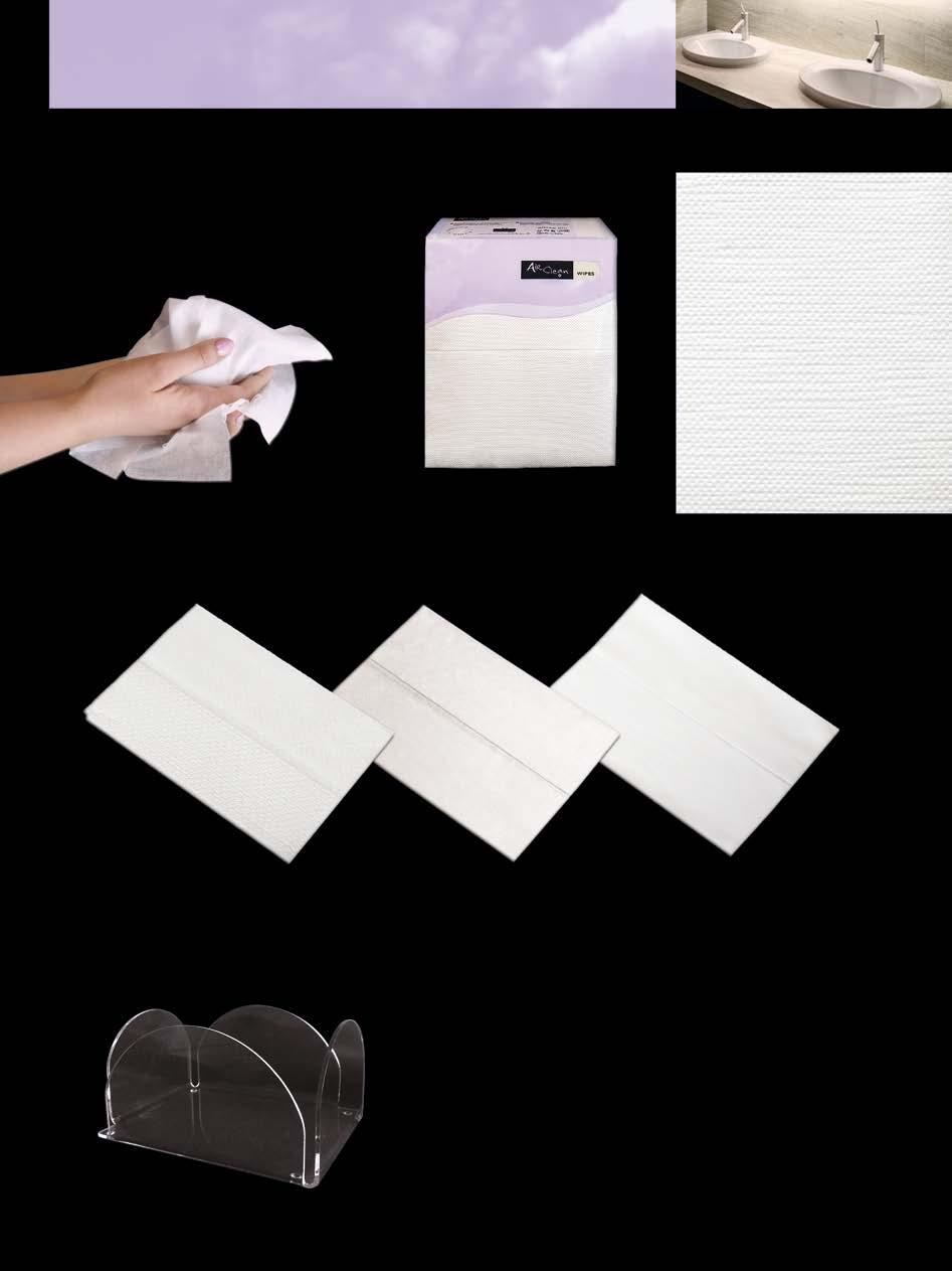 Luxury Towels Asciugamani Monouso di Qualità Listino Pricelist >> pag 48 INFO MATERIALS Touch Tissue multistrato in pura cellulosa. Goffratura effetto tela. Ottima assorbenza: asciuga perfettamente.