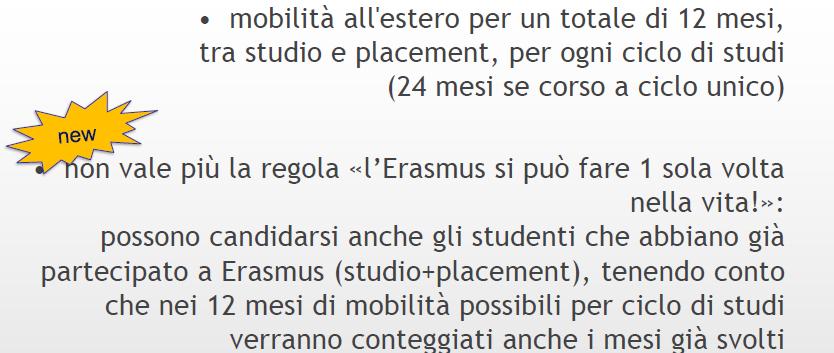 Caratteristiche di Erasmus + mobilità per placement anche per i neo-laureati (entro 12 mesi dalla laurea) mobilità