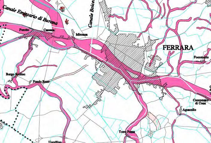 In FIGURA 2.9 si riporta una zoomata della carta geomorfologica della provincia di Ferrara con l ubicazione del sito in esame. FIGURA 2.9 Stralcio della Carta Geomorfologica del territorio comunale di Ferrara 2.