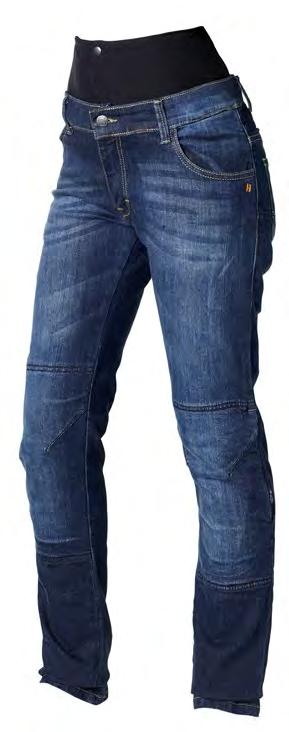 Imbottiture estraibili sono presenti sui fianchi Fascia elastica antivento removibile, posizionata alla vita Tasca posteriore chiusa con cerniera Aged effect STONE jeans with aramid fibre lining for