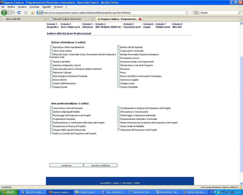 4.3.3. Modifica Curriculum Scheda n.