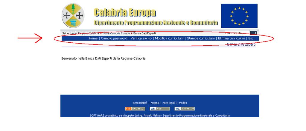 2. Verifica Avviso di Selezione 3. Modifica del curriculum vitae 4. Stampa del curriculum vitae 5. Eliminazione dei dati dall archivio 6.