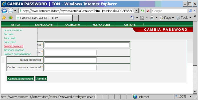 Attenzione: Nel caso gli utenti dell azienda ospedaliera utilizzino inavvertitamente le funzionalità presenti sul sistema TOM per cambiare o recuperare la password queste NON avranno nessun