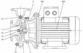 Nome Materiale 1 Corpo pompa Ghisa ENGJL200EN 1561 30 Distanziale Acciaio inox 3 Supporto motore Ghisa ENGJL200EN 1561 32 Linguetta Acciaio inox 7 Girante Ghisa 1561 ENGJL200EN