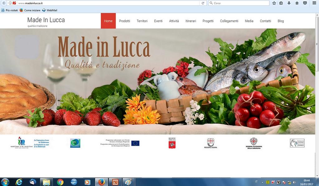 La linea di prodotti tematici sull offerta enogastronomica del territorio madeinlucca Sito web tematico Blog Brochure App per mobile App
