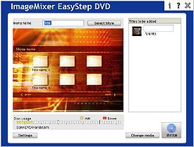 Modifica delle immagini copiate 2Fare clic su [Scrittura DVD]. Viene avviato ImageMixer EasyStep DVD.