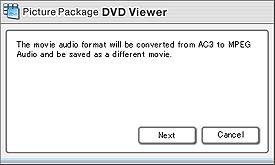 Conversione del formato del file audio di un filmato 3 Fare clic su [Converti formato audio]. 4 Fare clic su [Pagina successiva].