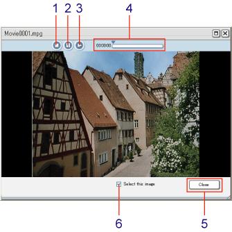 Visualizzazione delle immagini 1 Pulsante STOP Interrompe la riproduzione e torna all'inizio di un filmato. 2 Pulsante PAUSA Arresta la riproduzione nella posizione corrente.