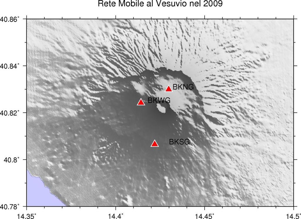 Interventi della Rete Sismica Mobile al Vesuvio Nel 2009 non sono state installate nuove stazioni al Vesuvio.