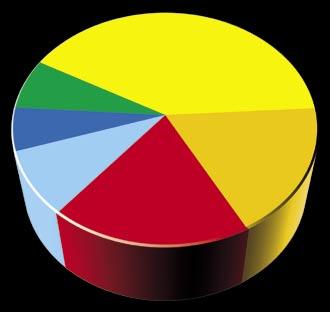 B) COMPOSIZIONE PERCENTUALE DELLE SOCIETÀ PER CLASSI DI FATTURATO Il fatturato medio per società è di circa euro 824.