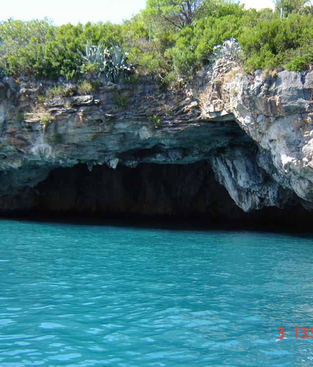 La cavità è irregolare con fondale basso (circa 5 metri) dove è possibile pescare