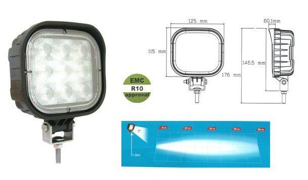 009.580 9 Led 12/36v 20W 1800 Lumen Profondita