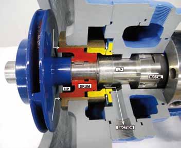 DATI TECNICI Portata max 00 m /h Prevalenza max 0 m Velocità massime di 00 rpm con prima velocità critica sopra i 000 rpm Tenuta meccanica semplice o doppia Possibilità di raffredamento della tenuta