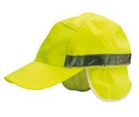 Cap with earcovers and cotton lining in certified high visibility material and certified reflective tape (GP 440 REFLEXITE).